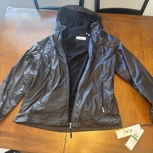 NWT Calvin Klein Black Zip-Up Rain Coat Jacket Wind Breaker